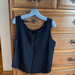 Black Sleeveless Embellished Women's Top - Classic Style